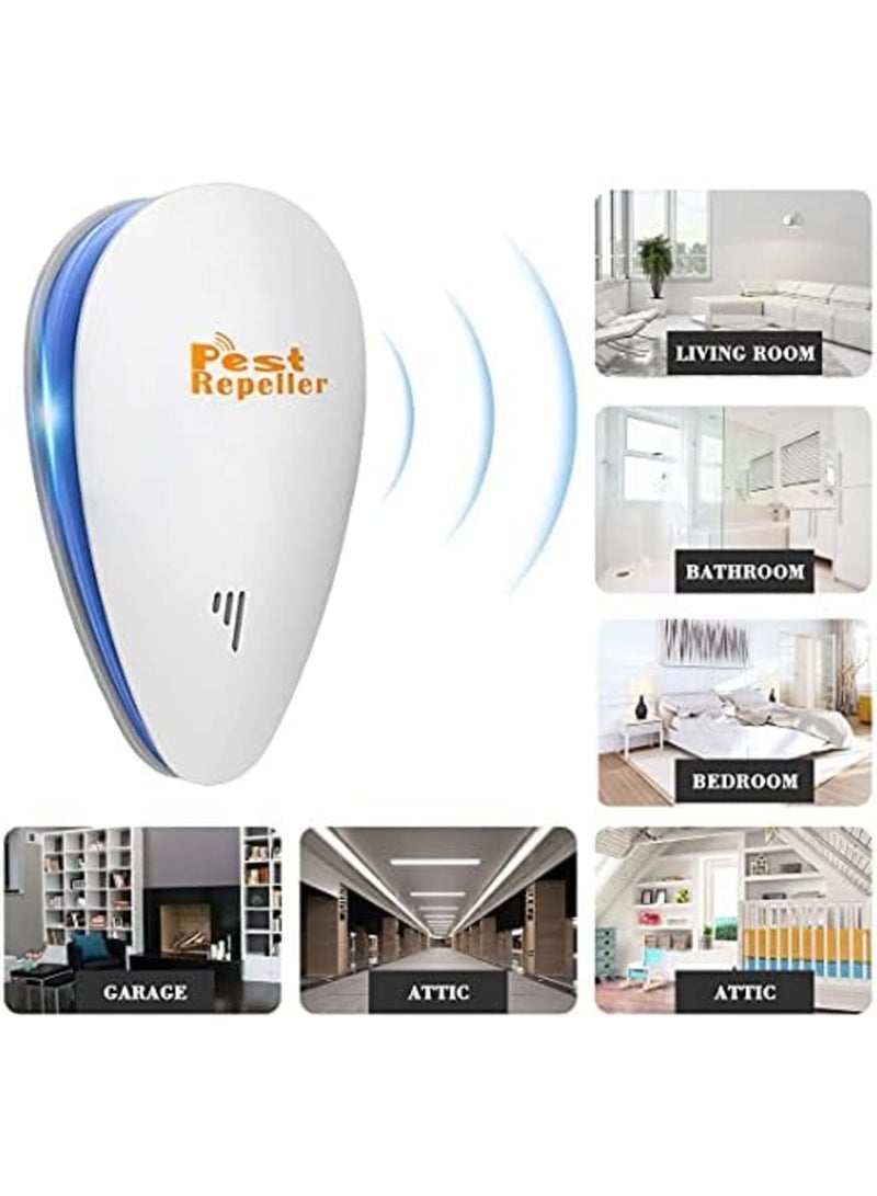 Luckam جهاز طرد الحشرات بالموجات فوق الصوتية 2 قطعة، طارد ذباب إلكتروني داخلي، جهاز تحكم في الحشرات للصرصور، الفئران، النمل، البعوض، طارد القوارض بالموجات فوق الصوتية 100% غير ضار بالحيوانات الأليفة والبشر - Image 4