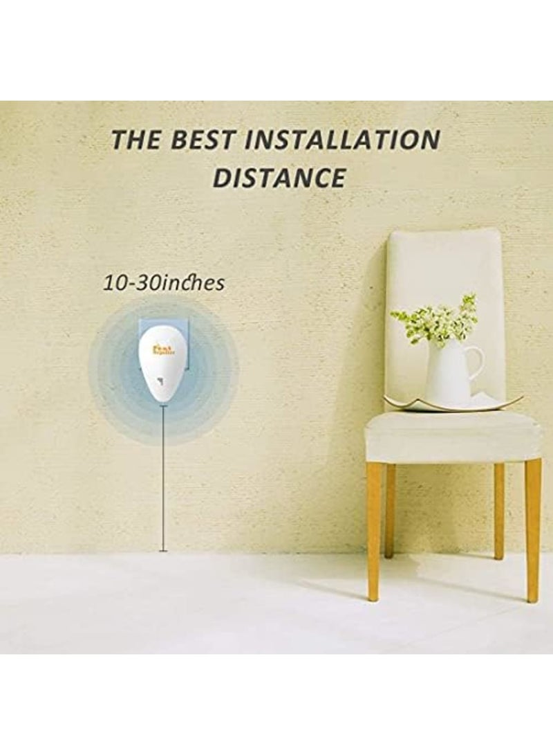 Luckam جهاز طرد الحشرات بالموجات فوق الصوتية 2 قطعة، طارد ذباب إلكتروني داخلي، جهاز تحكم في الحشرات للصرصور، الفئران، النمل، البعوض، طارد القوارض بالموجات فوق الصوتية 100% غير ضار بالحيوانات الأليفة والبشر - Image 5