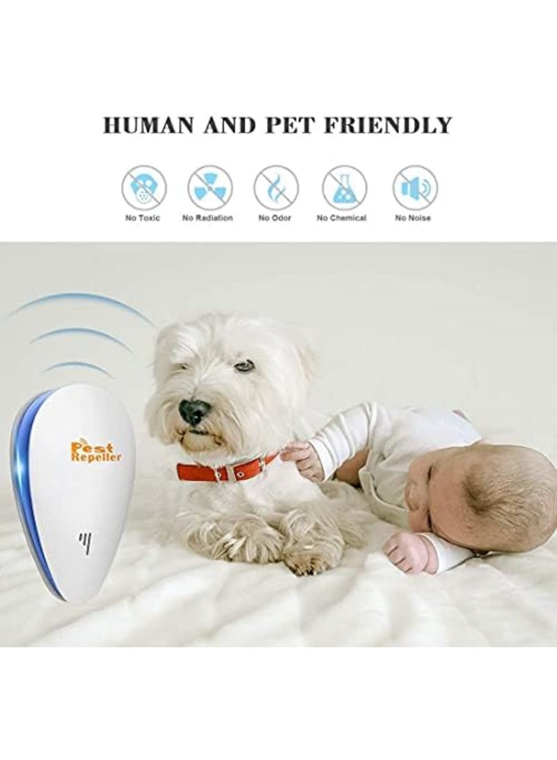 Luckam جهاز طرد الحشرات بالموجات فوق الصوتية 2 قطعة، طارد ذباب إلكتروني داخلي، جهاز تحكم في الحشرات للصرصور، الفئران، النمل، البعوض، طارد القوارض بالموجات فوق الصوتية 100% غير ضار بالحيوانات الأليفة والبشر - Image 3