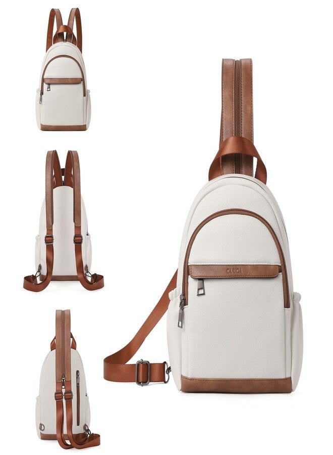 CLUCI Sling Bag for Women Leather Women's Backpack Small Convertible Backpack Purse Crossbody Bag for Travel - Image 1