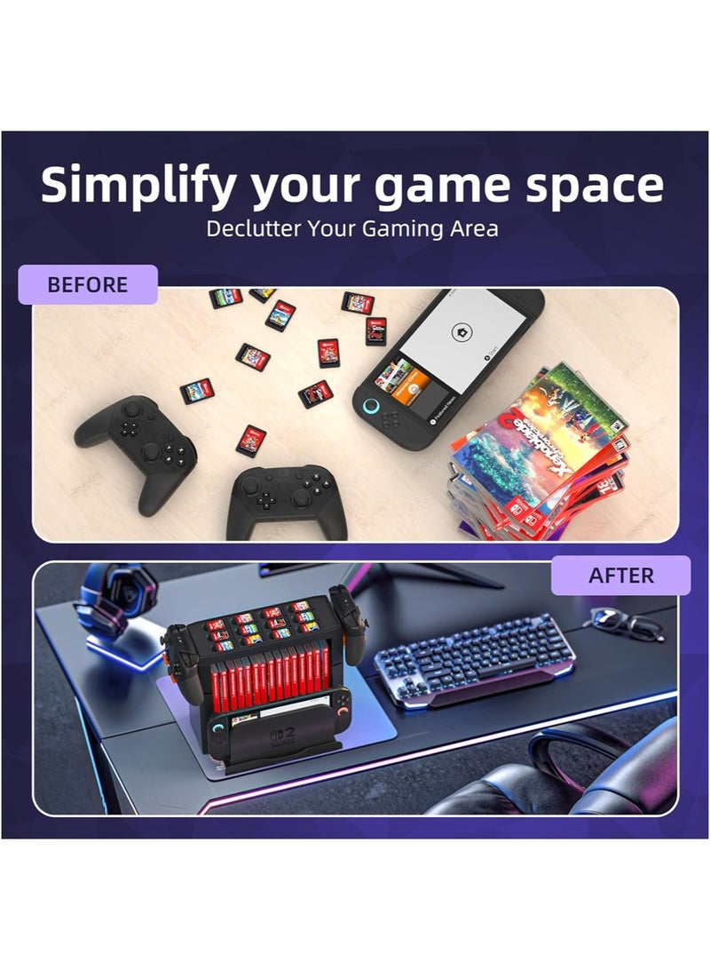 DOBE Switch Game Card Box Storage Stand with Controller Holder Game Holder Organizer for Switch Controllers,Game Discs, Headphones and Accessories - Image 5