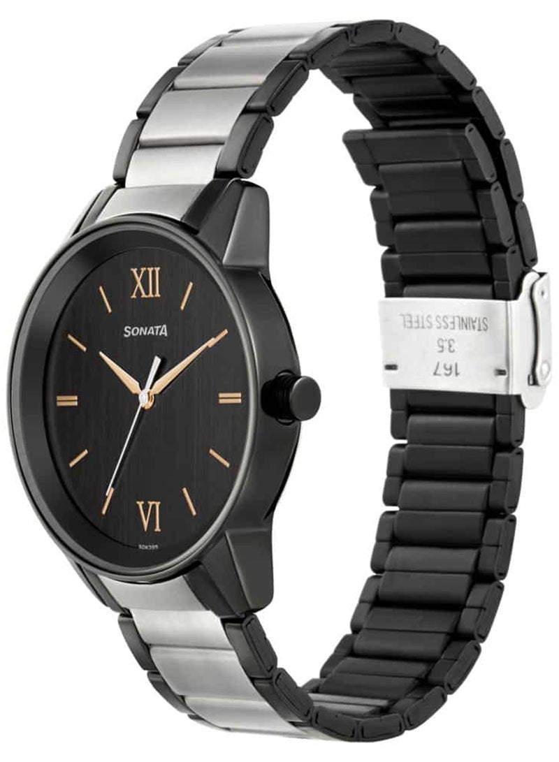 سوناتا ساعة يد رجالية تناظرية دائرية معدنية  مم - Image 2