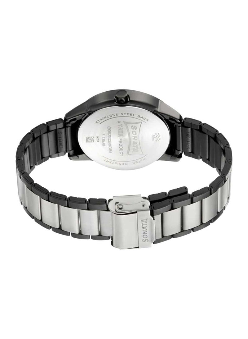 سوناتا ساعة يد رجالية تناظرية دائرية معدنية  مم - Image 4