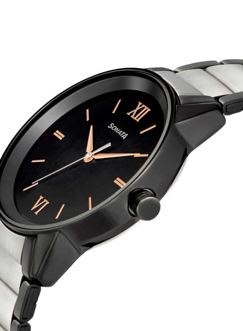 سوناتا ساعة يد رجالية تناظرية دائرية معدنية  مم - Image 3