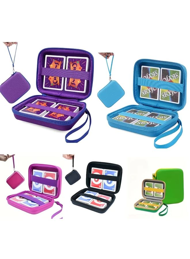 Purple EVA Playing Card Storage Box Secure Zipper Closure Compact For Travel Home - Image 1