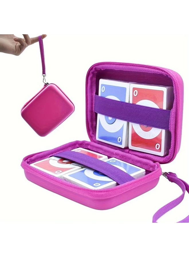 Purple EVA Playing Card Storage Box Secure Zipper Closure Compact For Travel Home - Image 3