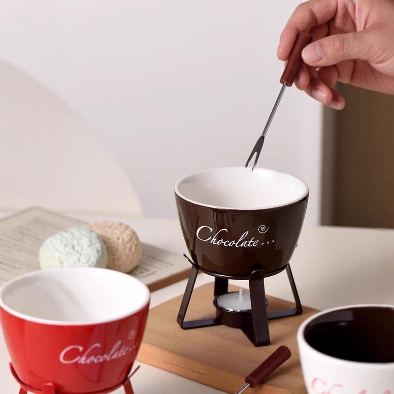 Authorized haulage delivery Ceramic Chocolate Fondue Mug, Portable Melting Cup with Stable Metal Stand and Fork, Tea Light Candle Warmer for Cheese, Caramel and Dessert Dips (Brown) Flexible usage build Chemical free Easy hand assemble compatible Condition adaptive build Economical varied sizing picks Reliable daily use design Versatile application All user friendly build Economical varied design options Detachable clean Cross part assemble fit Set product combo compatible Spec compliant trusted quality All preference matching build Low wear optimized build Defect free upgraded substance Salt resistant coating Cost effective global grade quality Water rust proof Elegant practical multi-option build Global versatile design Varied dimensions Fine polished finish Modern color selections - Image 3