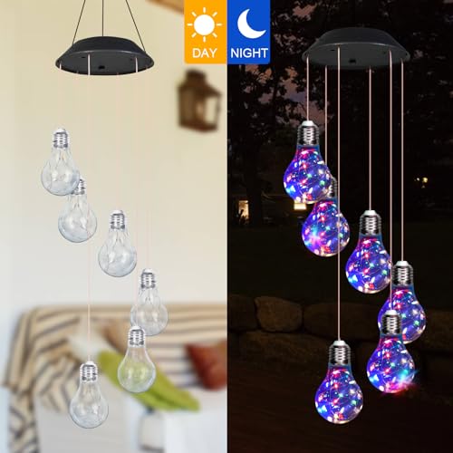YHmall Colorful Lights Solar Wind Chimes for Outside, Hanging Lights for Women Grandma Mom Birthday, Christmas Decor for Outdoor Garden Balcony Bedroom Yard - Image 3