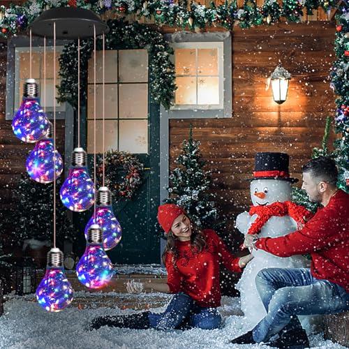 YHmall Colorful Lights Solar Wind Chimes for Outside, Hanging Lights for Women Grandma Mom Birthday, Christmas Decor for Outdoor Garden Balcony Bedroom Yard - Image 2