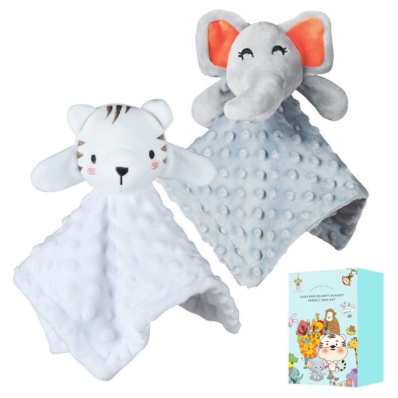 Cute Castle Security Blanket for Babies Gifts Soft Unisex Newborn Essentials for Boys and Girls Neutral Baby Stuff Snuggle Toy Baby Registry Search Shower Tiger Grey Elephant - Image 4