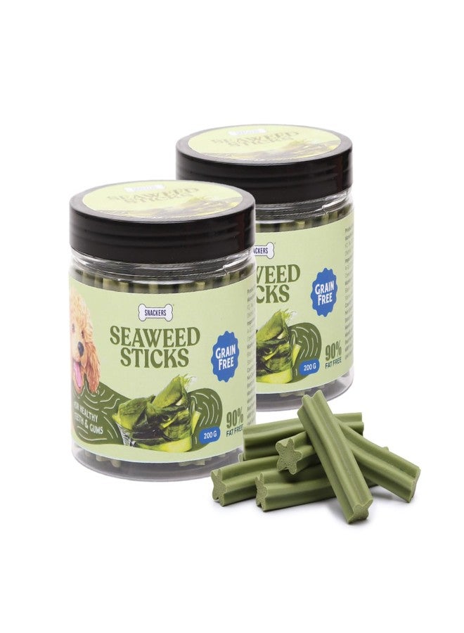 Snackers Twisted Seaweed Sticks Dog Treats with Jar (200g, Pack of 2) - Image 1
