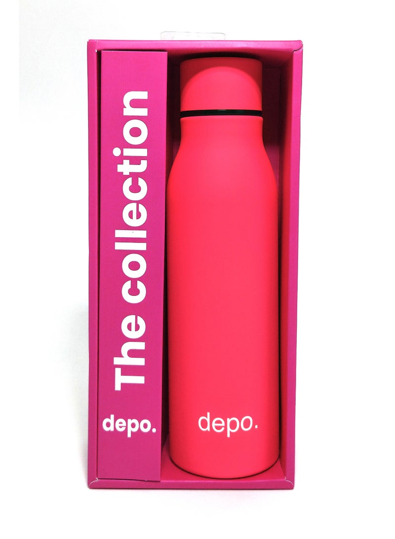 Depo Double-Wall Stainless Steel Vacuum Insulated Water Bottle (500 ml) - Hot & Cold Thermal Flask, Leak-Proof & BPA-Free Portable Water Flask for Travel, Gym, Office & Daily Use - Pink - Image 2