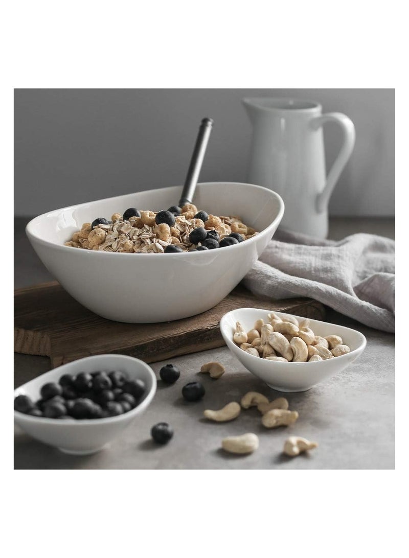 أوعية غمس بيضاء أوعية تقديم للأطباق الجانبية على شكل قارب من البورسلين مجموعة من 8 قطع - Image 3