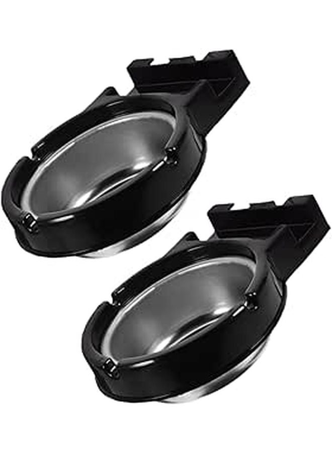 Wall Mounted Stainless Steel Ashtray Adhesive Holder Black 2 Pack Indoor Bathroom Office - Image 1