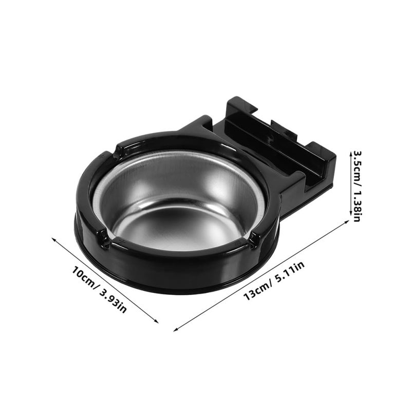 Wall Mounted Stainless Steel Ashtray Adhesive Holder Black 2 Pack Indoor Bathroom Office - Image 3
