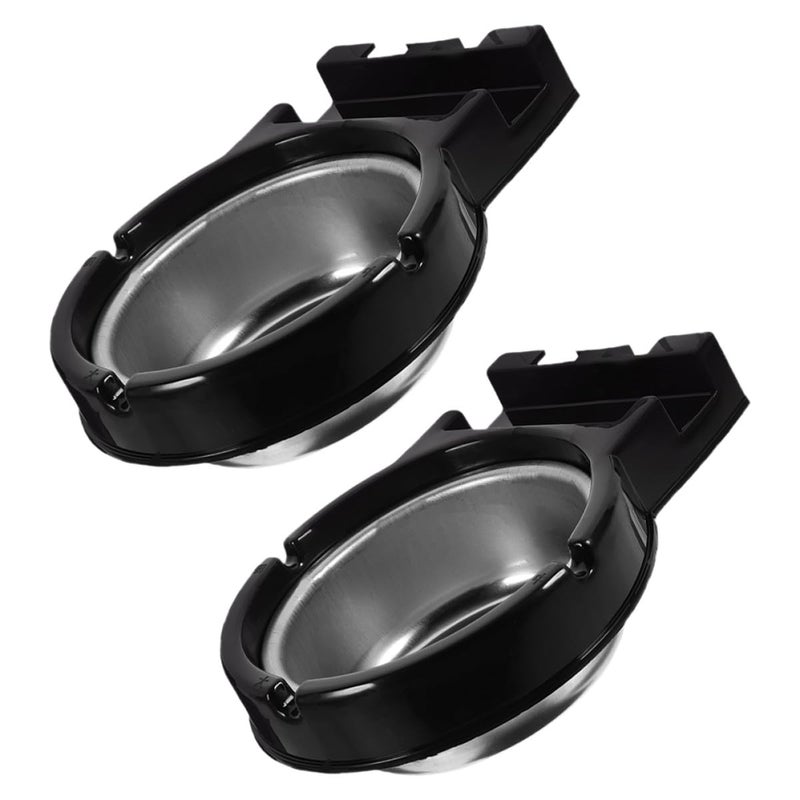 Wall Mounted Stainless Steel Ashtray Adhesive Holder Black 2 Pack Indoor Bathroom Office - Image 2