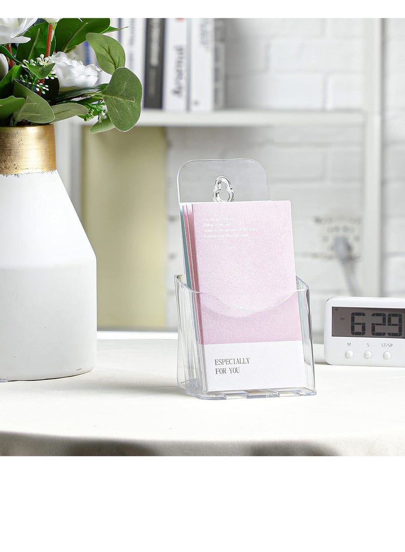 5Pieces Acrylic Brochure Holder Stand Pamphlet Holder 4 Inch Clear Literature Holder Plastic Flyer Display Stand for Vendors, Trifold, Brochure, Menu, Magazine, Pamphlet, Booklets