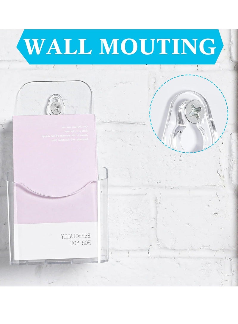 5Pieces Acrylic Brochure Holder Stand Pamphlet Holder 4 Inch Clear Literature Holder Plastic Flyer Display Stand for Vendors, Trifold, Brochure, Menu, Magazine, Pamphlet, Booklets