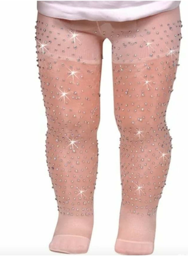 Ghils - Girls' Crystal Embroidered Tights - Image 1