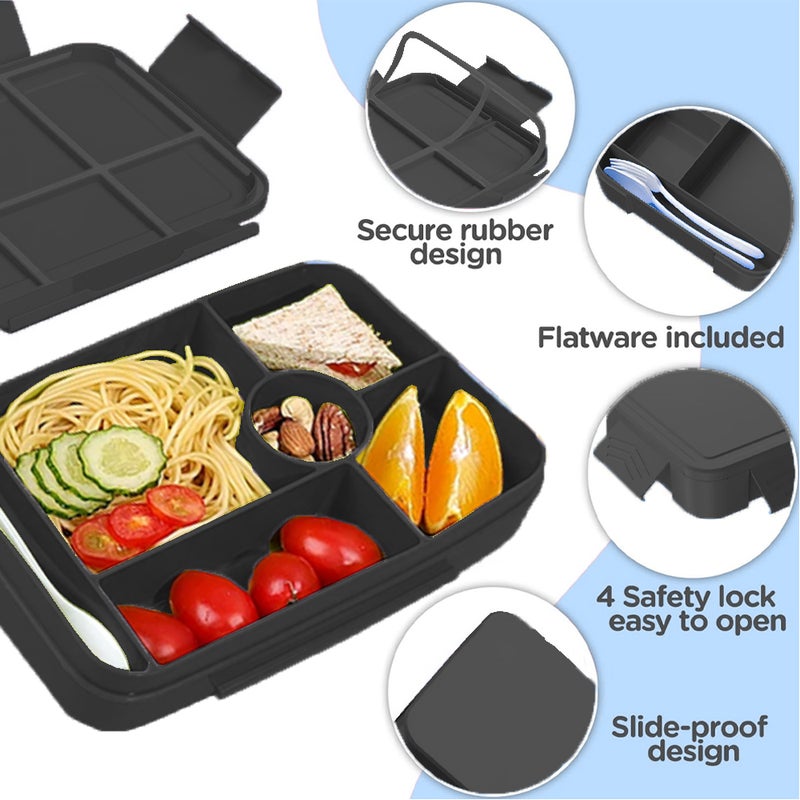 Star Babies - Bento Lunch Box With 4 Compartments - Retro Car - Black - Image 4