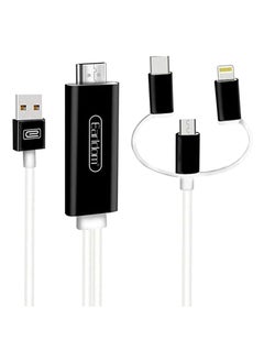Earldom 3 in 1 HDMI Cable HDTV Adapter AV Cable for Lightning/Micro USB/Type C to HDMI 1080P For iPhone Android Phones  - Image 1