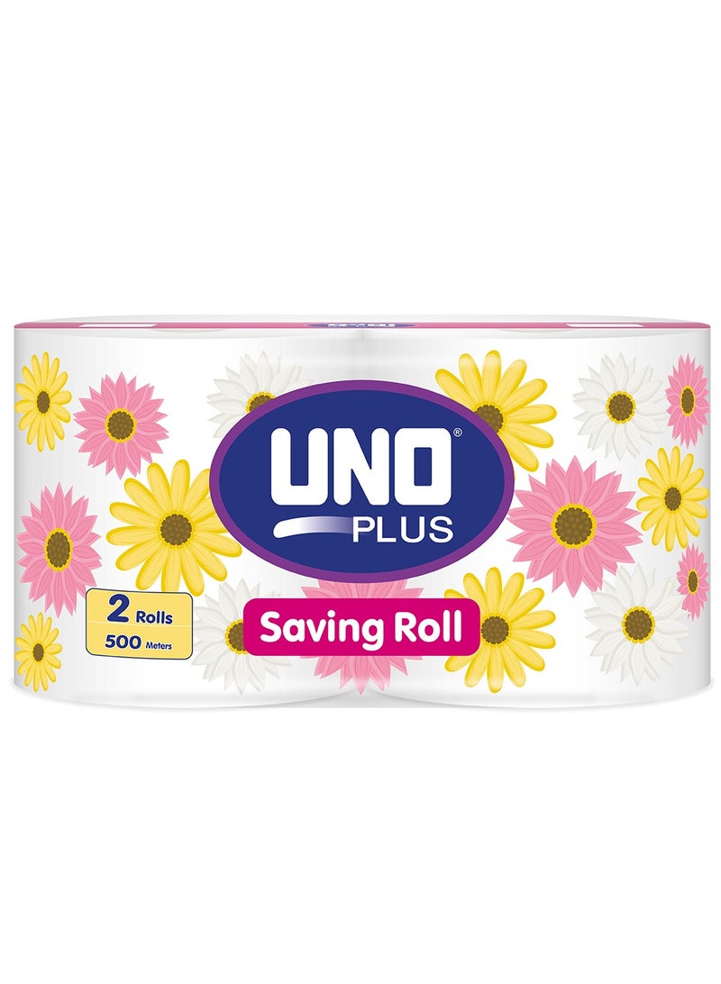 UNO plus Maxi Saving Roll 500m Pack of 2  - Image 1