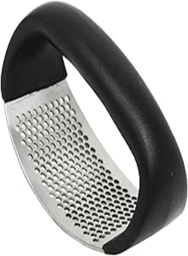Garlic Press Ginger Crusher, Stainless Steel Ergonomic Design, Labor Saving with Plastic Handle, Easy to Wash 