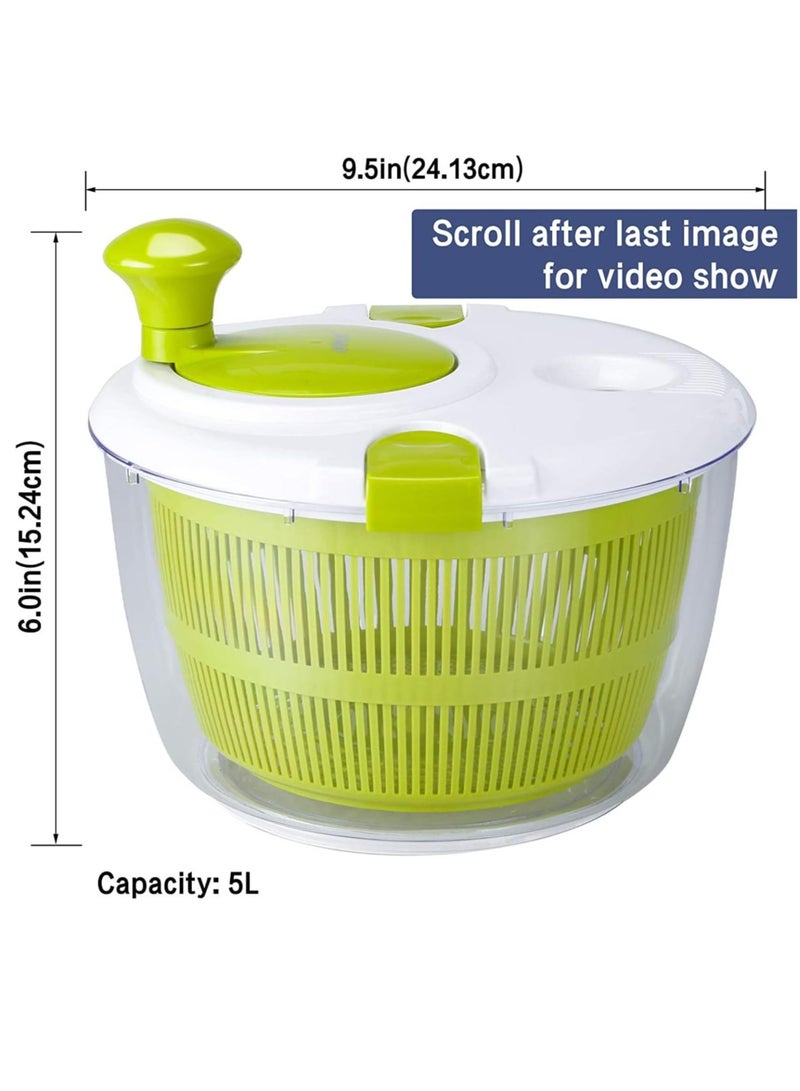 NEW  Large Salad Spinner (5 Quarts) – Quick Dry Design for Fruits, Vegetables & Lettuce – Effortless Drying for Tastier Salads & Faster Food Prep  - Image 3