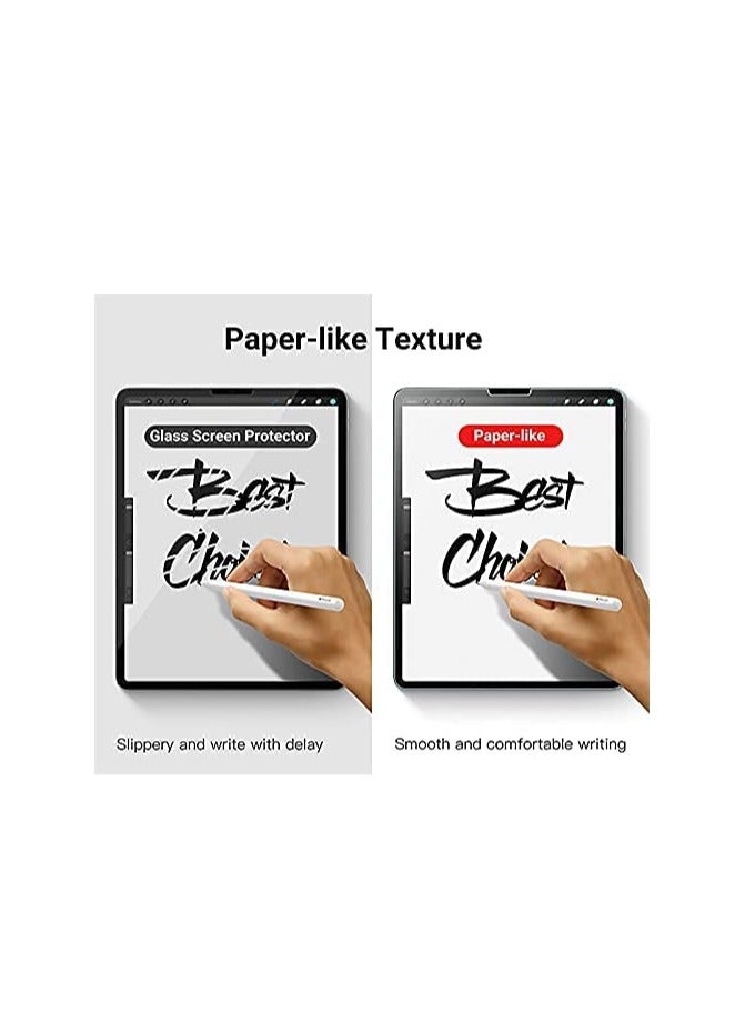 حماية شاشة ورقية 1Pack لجهاز iPad Pro 11 بوصة M4 (2024)/iPad Air 11 بوصة M2 (2024)/iPad Air 11 بوصة M3 (2025)، فيلم PET غير لامع مضاد للتوهج للرسم والكتابة كما على الورق، حساسية لمسية عالية، تركيب سهل - Image 2