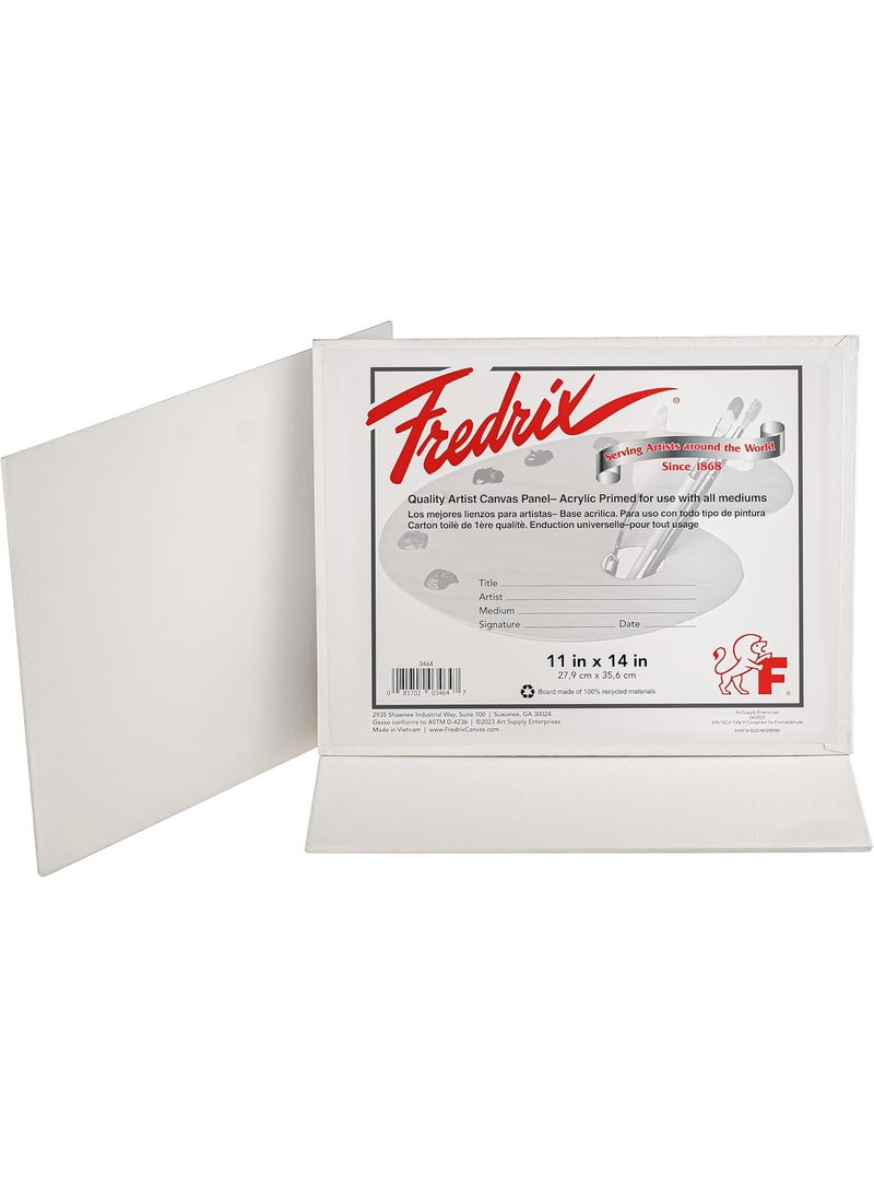 Fredrix FREDRIX Artist Series Primed Canvas Panels Individually Wrapped 11 x 14 Pack of 3  - Image 1