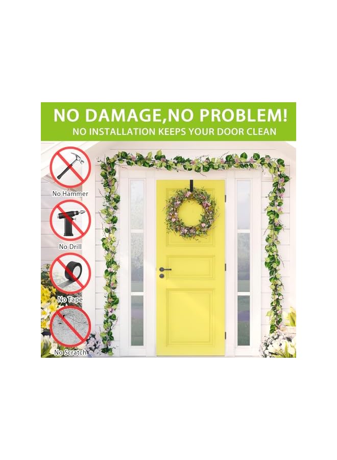 PROMASS promass Over The Door Hooks, 4 Pack Widen Wreath Hangers for Front Door, 15in Heavy Duty Metal Organizer Hooks, Z Shaped Sturdy Door Hanger Hooks for Hanging Wreaths, Hats, Clothes and Coats (Black)  - Image 3