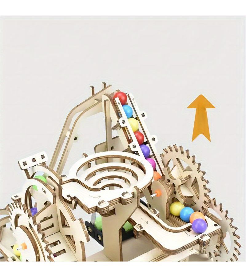 RISEFLOW Handcrafted Wooden Marble Track DLD Stress Relief Decor - Image 3