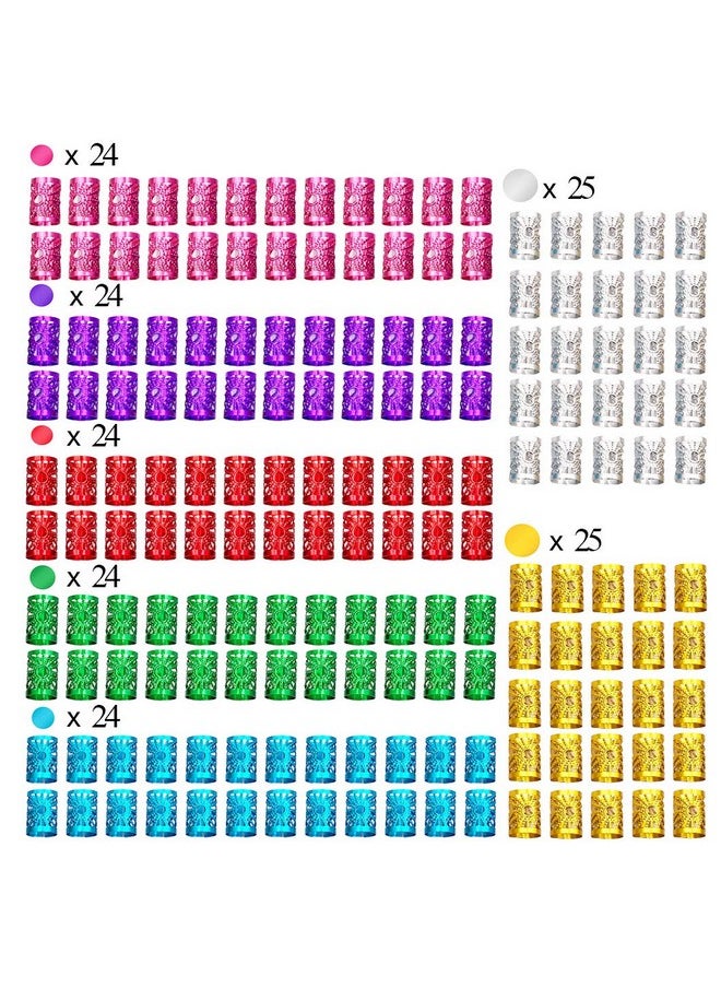 Messen 170 Pieces Dreadlocks Beads Multicolor Aluminum Dread Locks Metal Cuffs Hair Decoration Braiding Hair Jewelry (Not Break Easily)  - Image 5