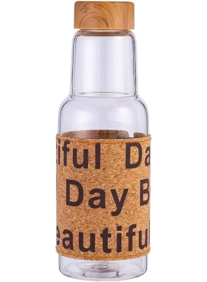 Beautiful Day Heat Resistant Glass Water Bottle - Portable Stylish Design 450ml Capacity - Perfect for Car, Office, and Daily Commute - Image 2
