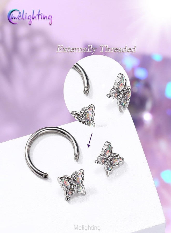 Melighting 16G Butterfly Septum Ring, 10 mm Daith Piercing Jewelry Stainless Steel 316L, Cartilage Helix Earring, Septum Clicker For Women - Image 3
