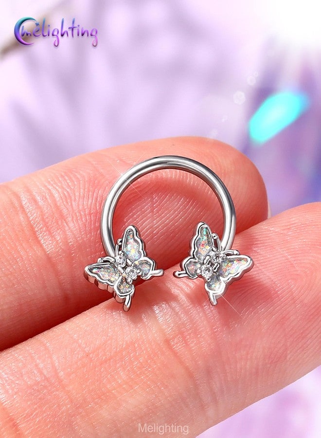 Melighting 16G Butterfly Septum Ring, 10 mm Daith Piercing Jewelry Stainless Steel 316L, Cartilage Helix Earring, Septum Clicker For Women - Image 2