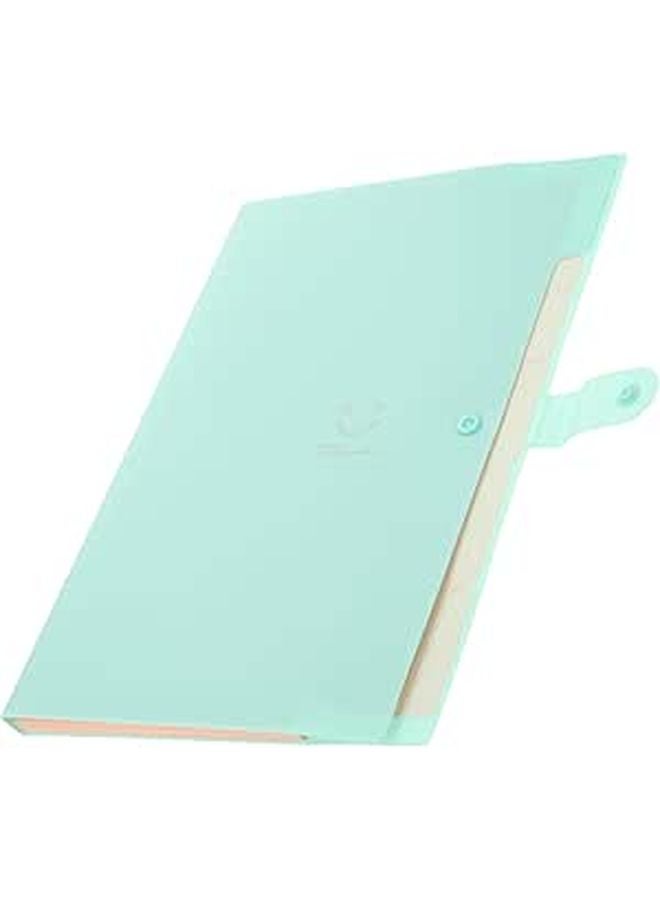Green Portable File Folder Multi Pocket Accordion Document Organizer for Office and School - Image 1
