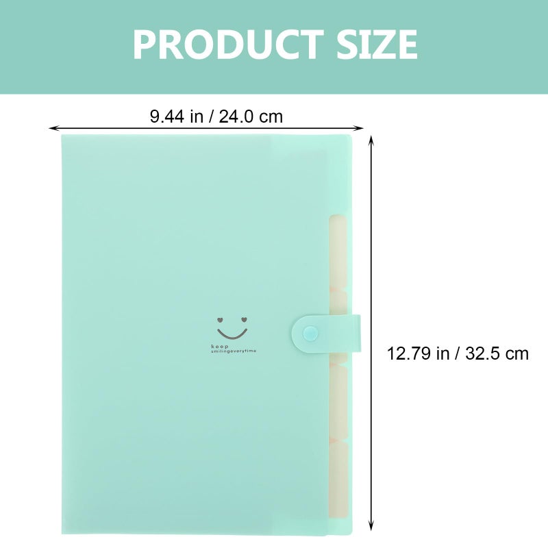Green Portable File Folder Multi Pocket Accordion Document Organizer for Office and School - Image 5