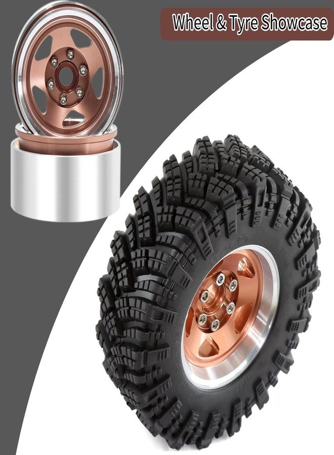 عجلات Gueiddi 1.9 Beadlock، 4 قطع من جنوط الألومنيوم RC مع إزاحة موجبة 12 مم سداسي لسيارات الزحف RC بمقياس 1/10 Axial SCX10 II III 90046 AXI03007 Traxxas TRX4 TRX6 Redcat Gen8 (خمسة موديلات - بني) - Image 4