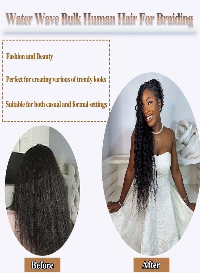 Y WIGS YWIGS Boho Hair for Braiding 100G Water Wave Bulk Human Hair for Braiding Virgin Human Braiding Hair NC 18inch - Image 4