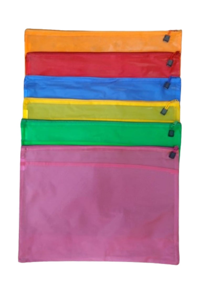 Libra Zipper Bag Fluoro A3 Multicolors (Pack of 6)  - Image 1