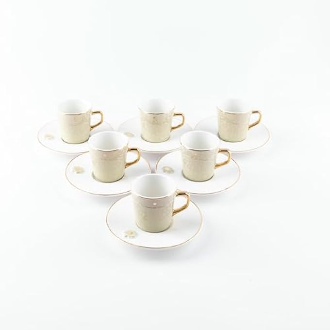 rayihni Asalah Turkish Coffee 12Piece Set BeigeGold - Image 4