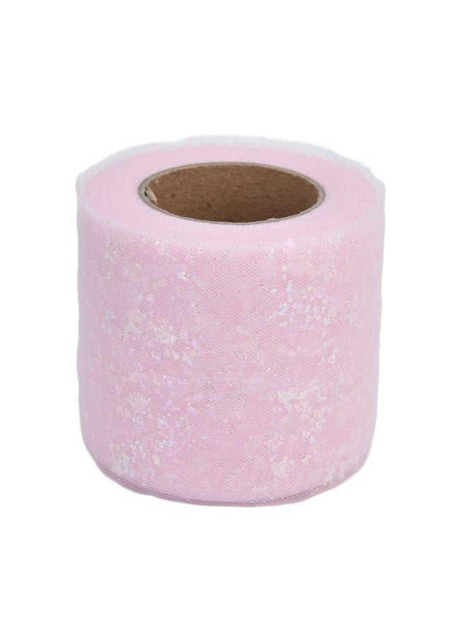 Thoraya Tulle Fabric 25 Yards 6cm Polyester Material Lightweight Portable Tulle Rolls for Clothing DecorationLight Pink  - Image 1