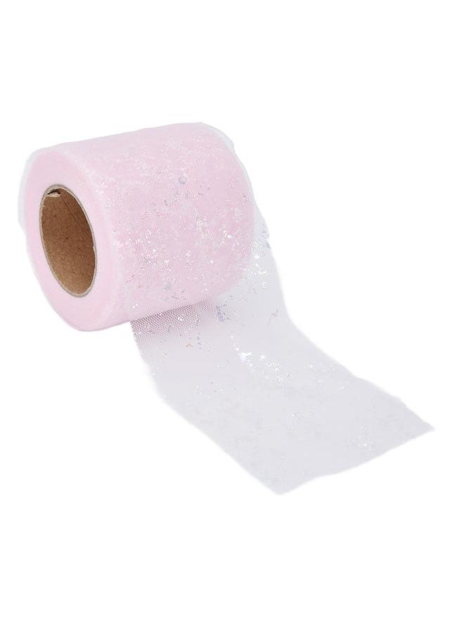 Thoraya Tulle Fabric 25 Yards 6cm Polyester Material Lightweight Portable Tulle Rolls for Clothing DecorationLight Pink  - Image 2