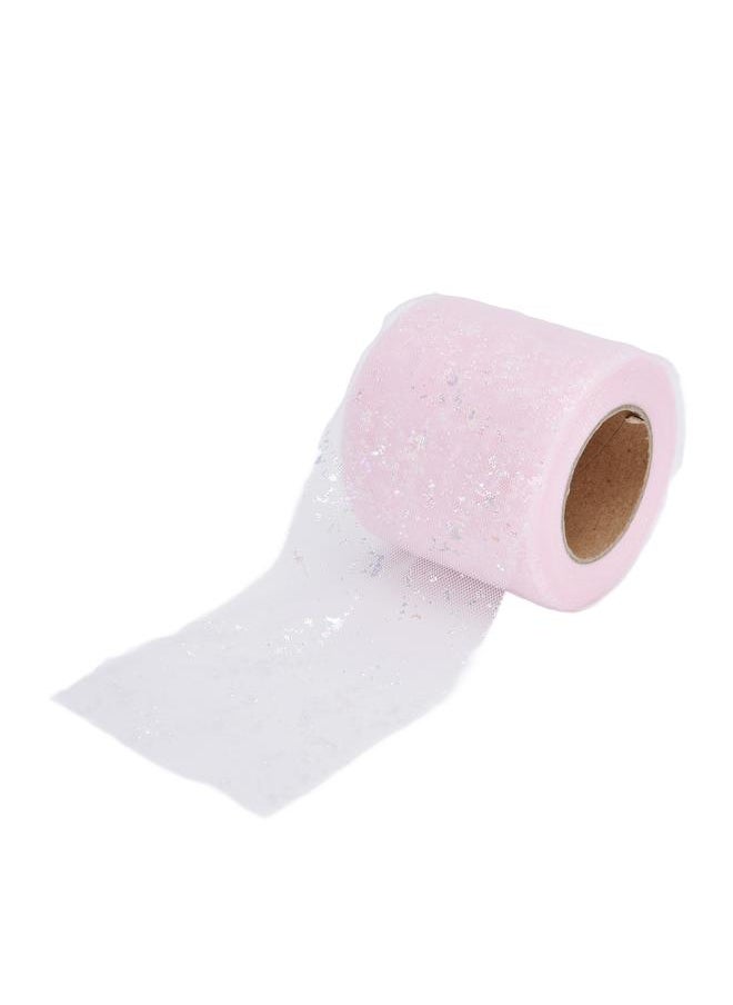 Thoraya Tulle Fabric 25 Yards 6cm Polyester Material Lightweight Portable Tulle Rolls for Clothing DecorationLight Pink  - Image 4