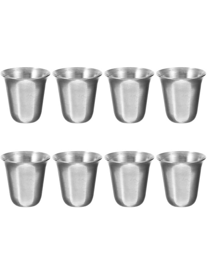 Stackable Stainless Steel Communion Cups 8 Pack Food Grade for Church Outdoor Use - Image 1