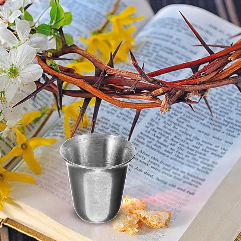 Stackable Stainless Steel Communion Cups 8 Pack Food Grade for Church Outdoor Use - Image 4