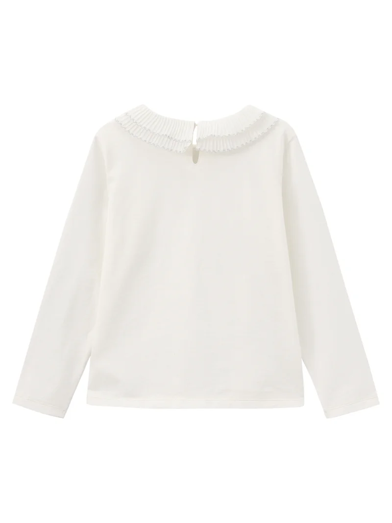 Balabala White Kids Girls Lapel long sleeve T-shirt for Women | Best Price UAE