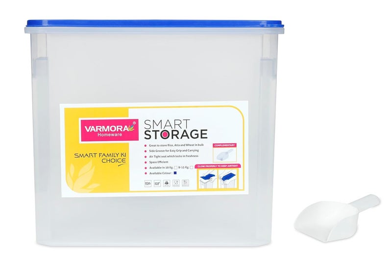 Varmora DSTG0335003 Plastic Container 15 KG Pack of 2 Blue Clear - Image 4