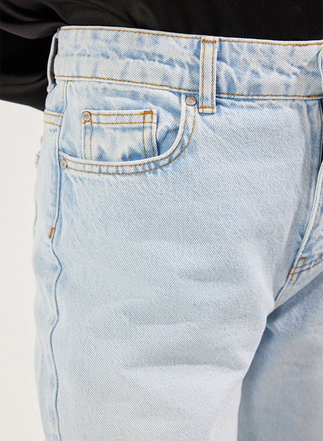 trendyol Light Blue Low Waist Wide Leg Jeans - Image 4